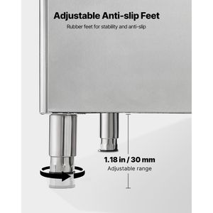 Attrezzatura di Refrigerazione per Cucine Commerciali, Contenitore per Ghiaccio in Acciaio Inox ad Alta Capacità 500 LBS, Caratteristiche Antiscivolo Regolabili - Product Image 4