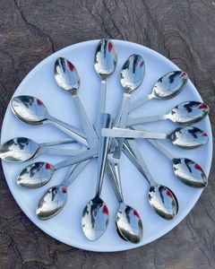 ช้อนเสิร์ฟสแตนเลสสตีลขัดเงาแบบวินเทจ  ภาชนะโลหะรักษ์โลกสำหรับงานเลี้ยงน้ำชาสุดหรูในอินเดีย - Product Image 2