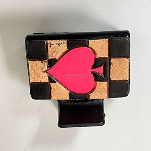 Pince à cheveux mini en cuir de vachette véritable, personnalisée OEM ODM, faite à la main, motif cœur mignon, accessoires de mode - Product Image 5