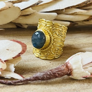 High Demand Brass Labradorite <b>Ring</b> 18k <b>Gold</b> Plated Ornate Vintage <b>Ring</b> Chunky Boho <b>Cocktail</b> Wholesale Statement <b>Ring</b> For Women - Product Image 5