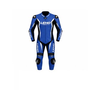 Traje de Motociclismo de Cuero de Manga Larga para Hombre LEHO, Transpirable, con Estampado por Transferencia de Calor, Negro y Blanco, de una Pieza - Product Image 3