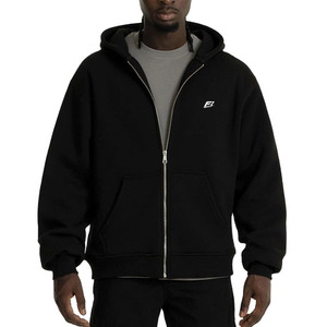 Sweat-shirts à capuche zippés pour hommes en molleton de coton épais 450 GSM, broderie personnalisée, style vintage, streetwear, fournisseur OEM en gros - Product Image 2
