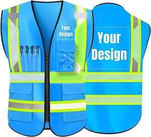 Chaleco de Seguridad Reflectante Impermeable y Transpirable de Alta Visibilidad para Hombre, Ropa de Trabajo Reversible, Cuello Alto, Servicio OEM - Product Image 4