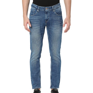 Pantalones de mezclilla de ajuste cómodo, tela suave, duraderos, para uso diario y estilo informal al aire libre, pantalones para hombre - Product Image 1