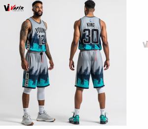 Vente en gros de maillots et shorts de basketball personnalisés, respirants, antibactériens, sublimés, grande taille, derniers modèles, vafir - Product Image 2