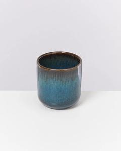 Taza de Té de Cerámica Contemporánea con Esmalte Reactivo Efecto Océano Profundo, Forma Cilíndrica Lisa, Retención de Calor, Diseño Artesanal para la Vida Moderna - Product Image 1