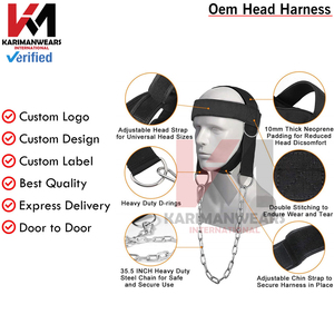 Harnais de fitness pour le cou, hommes et femmes, musculation, entraînement de force, bande de résistance, fournisseur OEM - Product Image 6