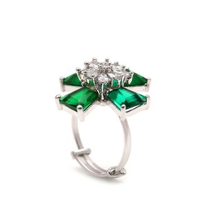 Women's <b>Silver</b> Plated Green Onyx <b>Cross</b> <b>Ring</b> Vintage Gothic Jewelry Gift for Her Wholesale Price Jewellery - Product Image 1