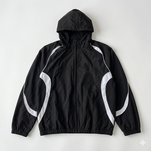 High Quality Custom Zip Oversized Men Spring Casual Streetwear Tracksuit <b>Set</b> Windbreaker Custom Logo Nylon Tracksuit - Product Image 2