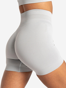 Custom logo Seamless Women Sports Fitness Shorts Scrunch Butt <b>Tummy</b> <b>Control</b> Solid Short Leggings Skin Friendly Yoga Shorts - Product Image 2
