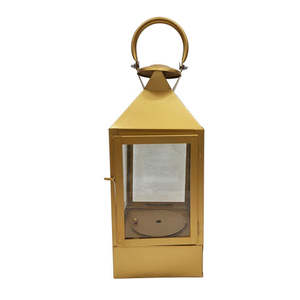 Farol estilo dorado para la sala de estar del hogar y la mesa de boda, iluminación decorativa de suelo, farol de metal. - Product Image 1