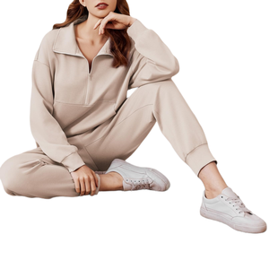 Ensemble de survêtement de luxe 2 pièces pour femme – Style moderne, coupe décontractée, streetwear élégant, qualité supérieure, tenue de détente - Product Image 5