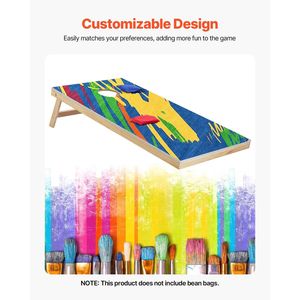 Set da Cornhole in Legno Massello Portatile 4x2 piedi, Tavole da Gioco per Interni/Esterni per Adulti, Gioco di Lancio Cornhole per Divertimento - Product Image 5