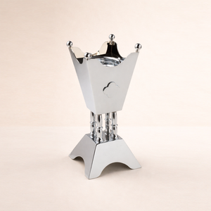 Luxurious <b>Silver</b> And Gold Crown Metal Incense <b>Burner</b> With Sleek Metallic Finish Emits Elegant Smoke For A Regal Ambience - Product Image 6