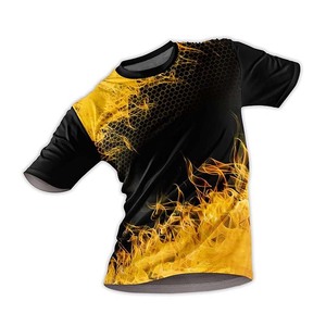 เสื้อกีฬาผู้ชาย โพลีเอสเตอร์ แขนครึ่งตัว คอกลม พิมพ์ลายดิจิตอลแบบซับลิเมชั่นทั่วตัว - Product Image 1