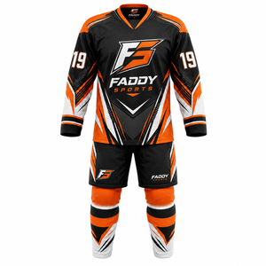 Ensemble d'uniformes de hockey sur glace personnalisés sublimés professionnels, respirants, pour l'entraînement, avec short et chaussettes assortis - Product Image 1