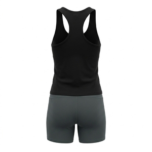 Women's custom pickleball Racerback Tank Top and seamless compression Shorts Set <b>High</b> Rise elastic Waistband quick dry courtwear - Product Image 6