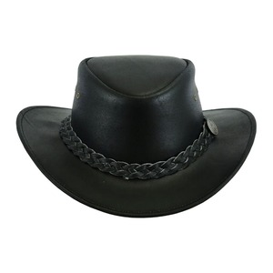 GENERSA SPORTS Chapeau de cowboy unisexe en coton à large bord, décontracté, pour l'extérieur, toutes saisons, taille adulte 50-52cm, motif noir et blanc, plume - Product Image 6