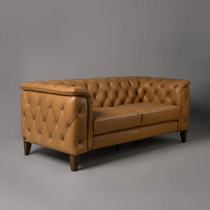 Sofá Chesterfield de Cuero de 2 Plazas, Diseño Moderno, Ecológico, para Uso Comercial en Exteriores, Tapizado Personalizado - Product Image 3