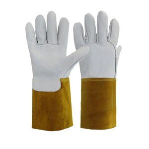 Gants de soudage TIG en cuir de vachette de qualité supérieure, à doigts entiers, taille XL, résistants à la chaleur, OEM, fourniture en gros personnalisée - Product Image 1