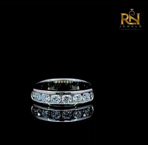 Flush <b>Set</b> Round Lab Grown Diamond Band Solid Gold Embedded Line <b>Ring</b> <b>Men</b> Women OEM ODM Wholesale B2B Supply - Product Image 3