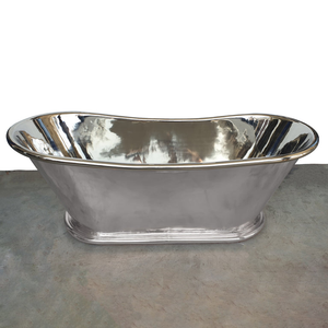 Copper Bathtub Nickel Finish Interior and Exterior Handmade Bathroom Centerpiece for Villas Hospitality and Interior Decoration - Product Image 1