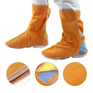 Couvre-chaussures de soudeur en cuir de vachette robuste, protection personnelle, résistant à l'abrasion, pour la construction, la lutte contre les incendies et le soudage - Product Image 6