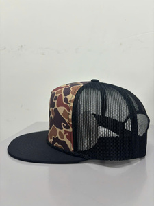 Camouflage 5 Panel Trucker Hat Adjustable Snapback <b>Cap</b> Flat Brim Mesh Back Sports Casual Headwear - Product Image 4