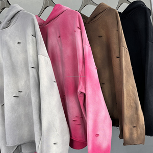 Poids lourds lavé à l'acide blanc Vintage lavage à l'acide sweat à capuche logo personnalisé Boxy Fit vierge en gros sweats à capuche surdimensionnés vêtements pour hommes - Product Image 2