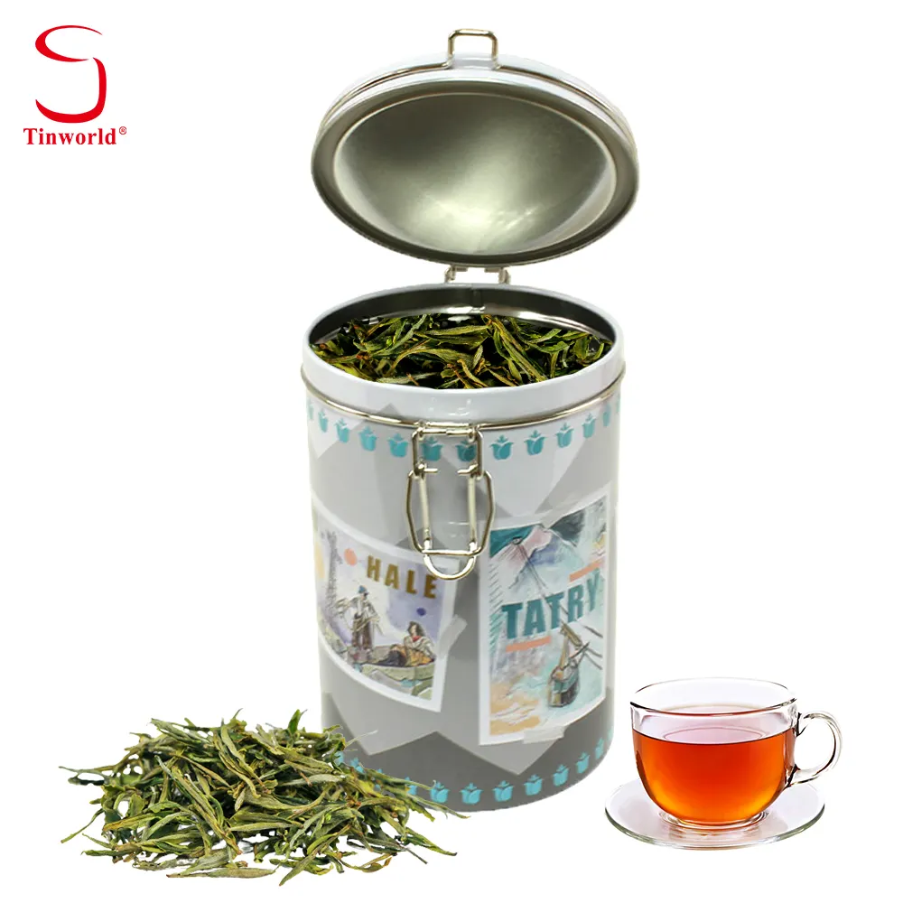 Scatola cilindrica scatola cilindrica in metallo scatola scatola di latta per tè vuota ermetica per l'imballaggio del tè