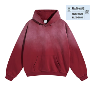 Sudadera con Capucha Oversize de Algodón 100% French Terry 450GSM para Hombre, Estilo Vintage Desgastado, Lavado, en Blanco, Streetwear, Distressed, de Alto Gramaje - Product Image 1