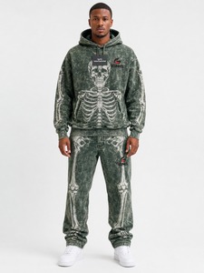 Ensemble de survêtement délavé pour homme, sweat à capuche et pantalon de jogging délavé style vintage, tenue streetwear décontractée pour la gym, les voyages et le quotidien - Product Image 6