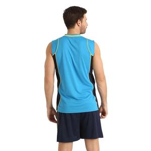 Camiseta de Voleibol sin Mangas para Hombre, Cuello en V, Azul, de Poliéster, con Bloques de Color, Ajuste Atlético, Absorbe la Humedad, la Más Vendida, OEM - Product Image 5