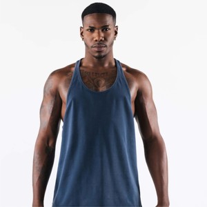 Débardeur tricoté respirant haut de gamme pour homme, personnalisable avec logo, sans manches, pour la gym, le fitness, la course et l'entraînement, en polyester/coton - Product Image 1