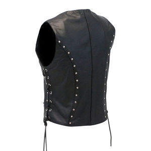 High Quality Hot Selling <b>Women's</b> Leather Riding Vest Windproof Waterproof Eco-Friendly Winter Streetwear Motorcycle <b>Waistcoat</b> - Product Image 4