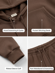 Nouveau design – Survêtement d'hiver pour femme avec capuche en polaire, 100 % coton, doux, respirant, décontracté, coupe longue – Survêtement femme pas cher - Product Image 6