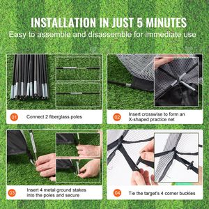 10x7 piedi rete pratica Golf interno/esterno casa Swing aiuto per l'allenamento di Golf colpire bersaglio porta borsa da cortile guida scheggiatura regalo per - Product Image 4