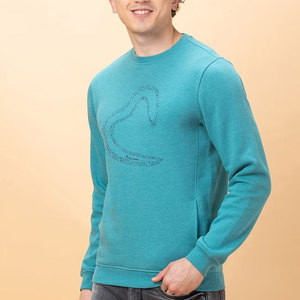 Sweat-shirts à col rond délavés à l'acide, 350g, poids lourd, 100% coton, impression numérique unie, sur mesure, décontractés pour hommes, hiver, écologiques - Product Image 1