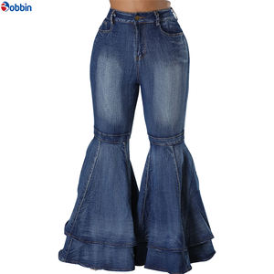 Pantalones Vaqueros Casuales de Mujer de Cintura Alta con Campana y Pierna Ancha, Transpirables, de Moda Urbana, Novedad de Primavera - Product Image 1