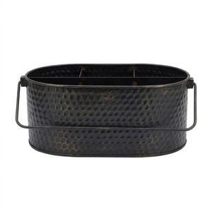 Organizador de Cubiertos Ovalado de Metal Galvanizado al por Mayor con Asa, de 4 Compartimentos, para Cocina y Comedor, de Acero - Product Image 3