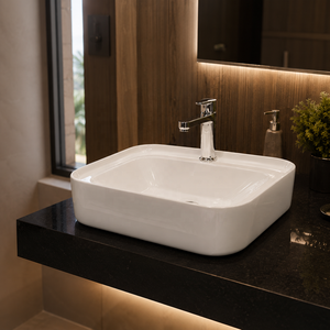 Lavabo Cuadrado para Baño, Diseño Minimalista, Superficie Lisa, Lavabo de Sobremesa, Garantía de 5 Años, Logotipo Impreso con Láser - Product Image 3