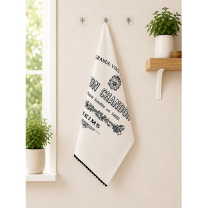 Essuie-mains de cuisine en coton sur le thème du vin |   Essuie-tout vintage français imprimé |   Essuie-tout décoratif pour la cuisine - Product Image 1