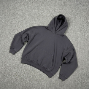 High Quality Men's 550grams <b>Thick</b> <b>Fleece</b> Windproof Solid Pullover Hoodies 100% Cotton Oversized Fit Custom Embroidered Logo - Product Image 6