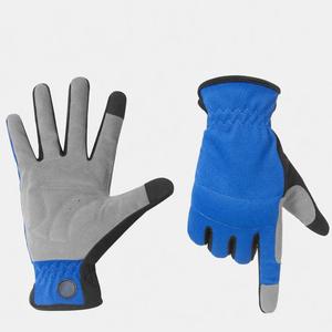 General Purpose Safety Gloves Blue Gray PU Leather <b>Textured</b> Fingertips Anti-Slip Elastic Wristband Latex Free <b>Powder</b> Free - Product Image 1