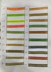 Dentelle dorée élégante avec finition scintillante, idéale pour les tenues de mariage et de soirée. - Product Image 4