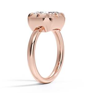 Beautiful Engraved Solitaire <b>Ring</b> <b>Crafted</b> from Solid 14K Rose Gold - Product Image 2