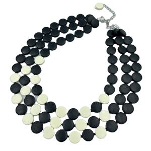 Résine ronde aspect traditionnel bois et résine perles de mode femme collier en gros bijoux de mode accessoires femmes - Product Image 6