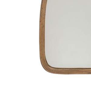 Miroir mural asymétrique en rotin pour chambre d'enfant, décoration murale en osier naturel, miroir suspendu en rotin pour la maison - Product Image 3
