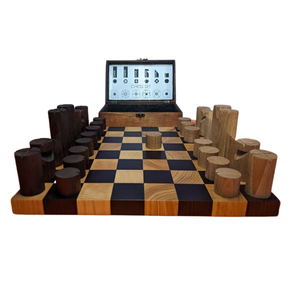 Juego de Ajedrez de Madera Bauhaus Hecho a Mano, Juego de Ajedrez de Madera Minimalista Profesional con Caja Portátil para Regalo de Adultos, Hogar u Oficina - Product Image 1