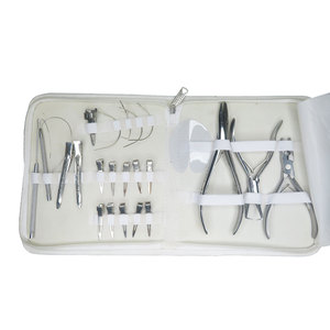 Outils professionnels pour extensions capillaires en acier inoxydable de qualité chirurgicale : Pince à 2 trous, Ouvre-perles, Ciseaux, Pinces à cheveux, Boucles pour cheveux - Product Image 3